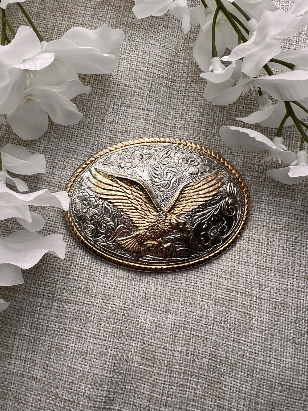 AMINCO 'The Heritage Collection' Gold and Silver Eagle Western Belt Buckle